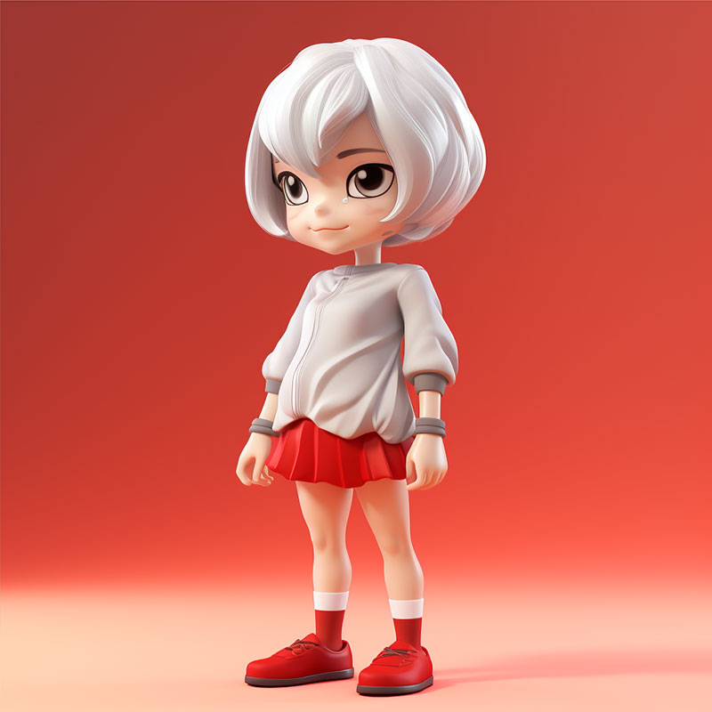 玩具手辦白發(fā)女孩游戲模型開模定制生產(chǎn)廠家