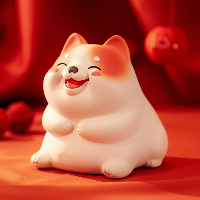 【十二生肖】慢回彈胖小狗硅膠塑料解壓玩具定制桌面裝飾擺件公仔