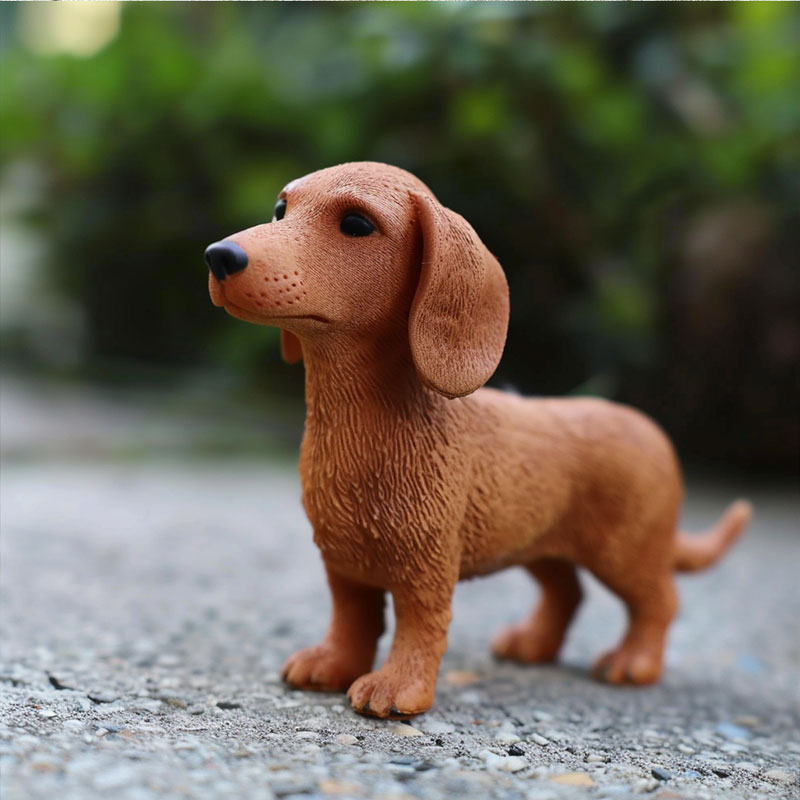 定制動(dòng)物臘腸狗塑料玩具擺件仿真迷你小狗公仔注塑加工桌面裝飾品