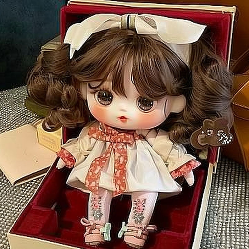 定制棉花娃娃公仔可愛卷發(fā)女孩換衣服打扮過家家兒童睡覺陪伴玩偶