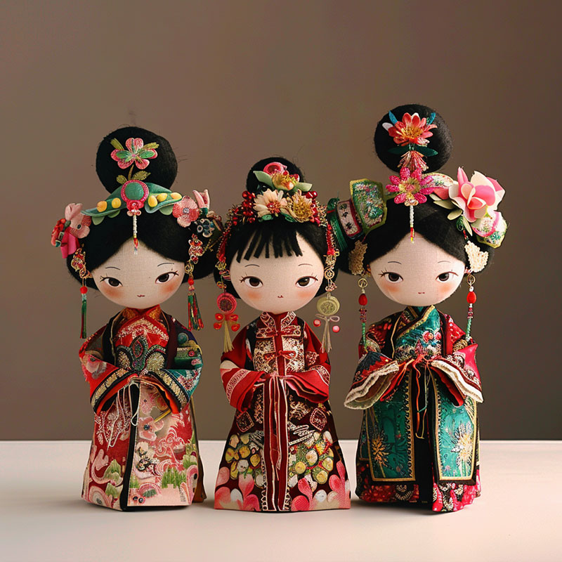 定做全套宮廷裝加頭飾/民族風(fēng)棉花娃娃可換裝可愛創(chuàng)意玩偶公仔