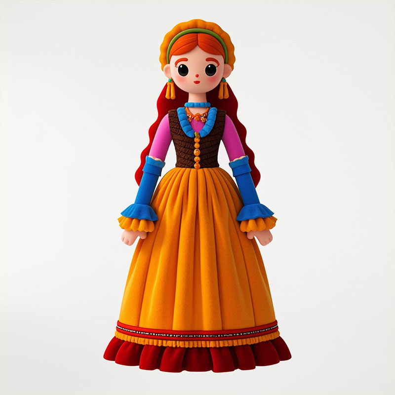 廠家定制毛絨玩偶西班牙國慶日傳統(tǒng)服裝人偶迷你公仔娃娃批發(fā)